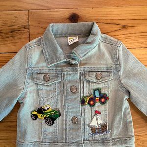 NWT Infant Boys Light Blue Denim Jean Jacket, Size 12-18 mos.Patches & Appliques